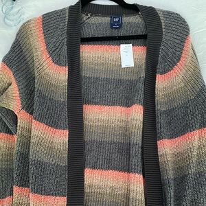 GAP Striped Open Cardigan